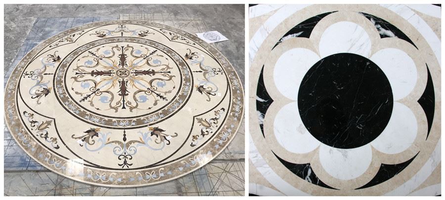marble water jet medallion